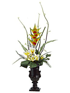 Heliconia, Plumeria Silk Flower Arrangement
