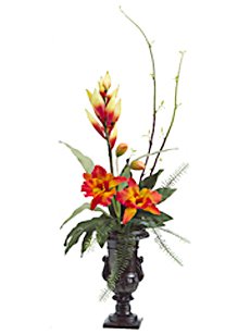 Heliconia, Silk Orchid Arrangement