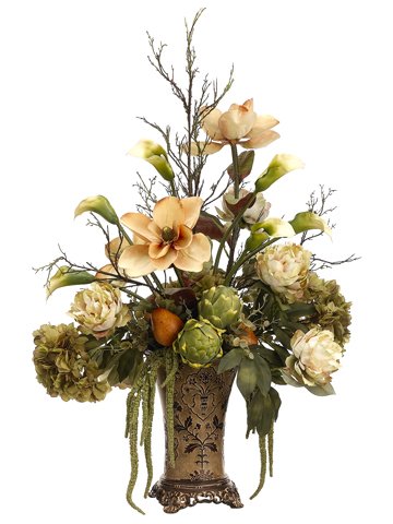Magnolia Artichoke in Ceramic Vase