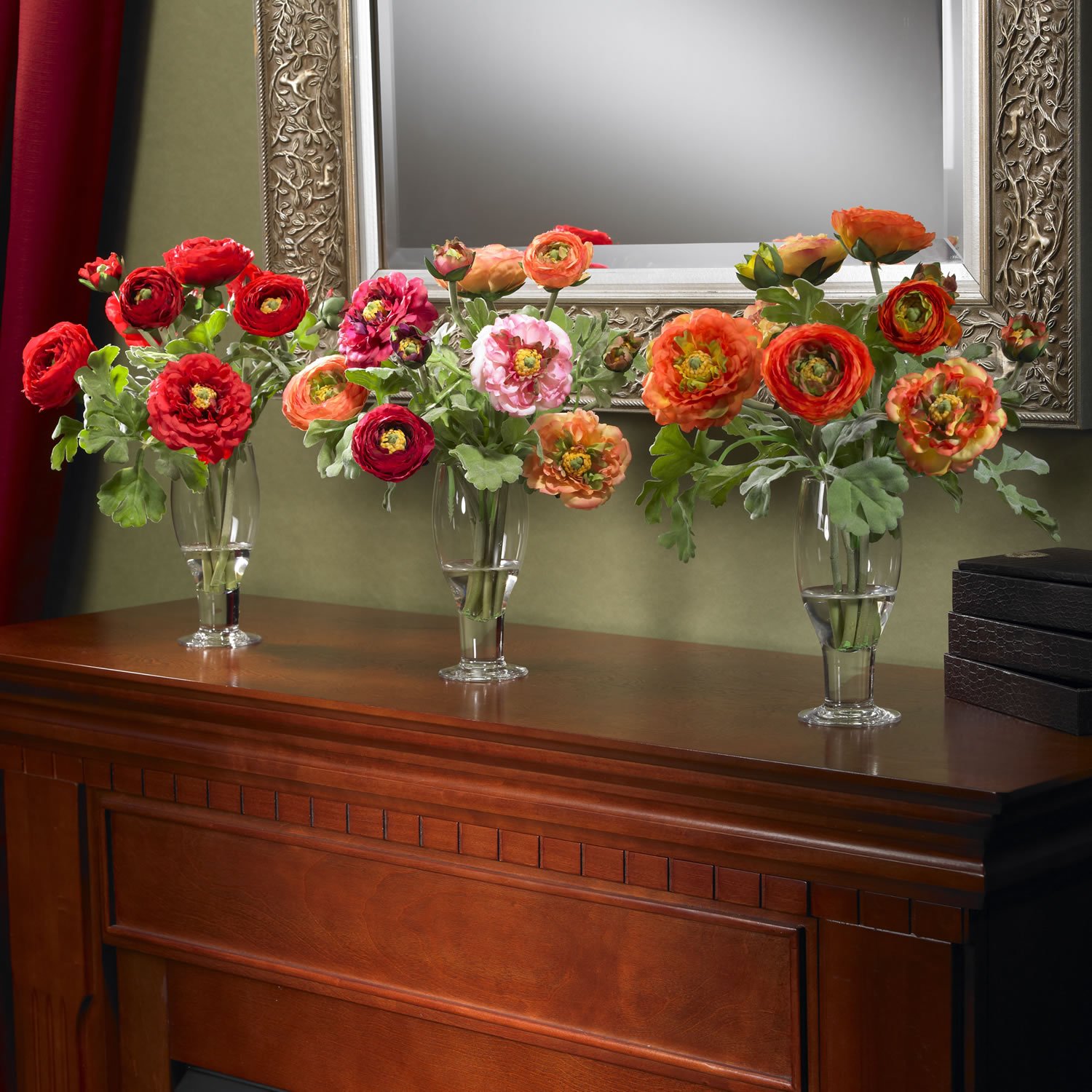 Ranunculus w/Champagne Vase (Set of 3)