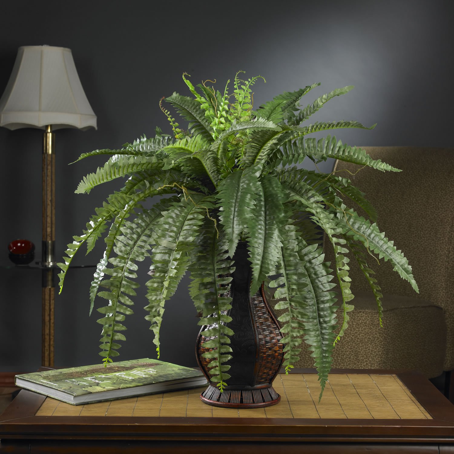 Boston Fern w/Urn Silk Plant
