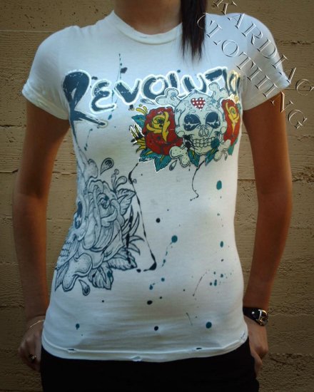 Revolution Clothing "Roses & Skulls" T-shirt + Free Ed Hardy Poster