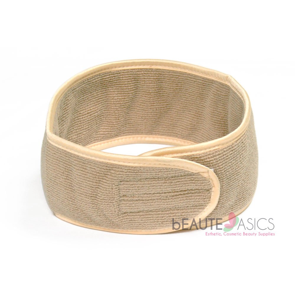 Microfiber Spa Headband Velcro, Camel - ah6001Cx1