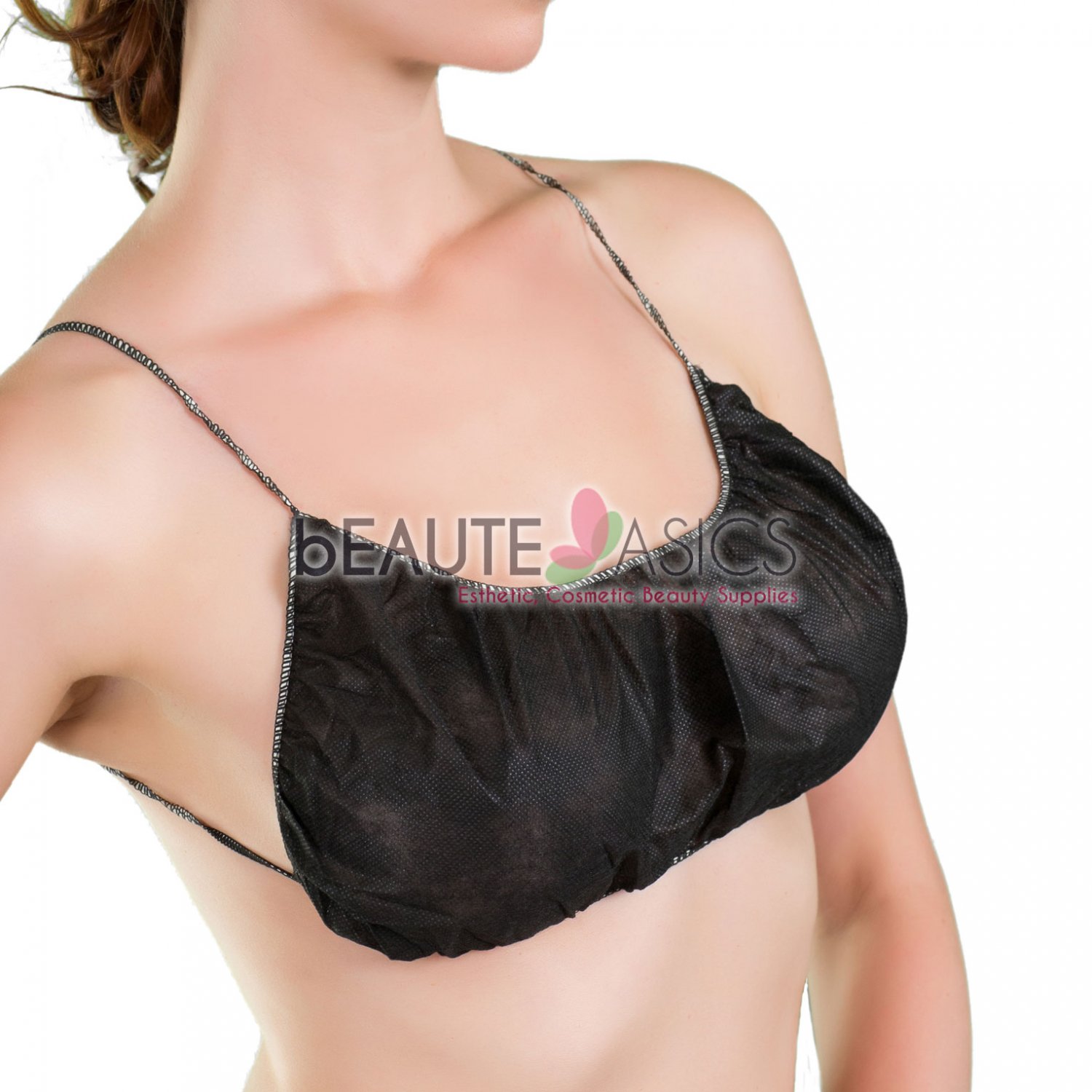 50 Pcs Disposable Backless Bra Elastic Shoulder Loop DB101BLK50x1