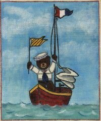 New Sailor Bear Hand Painted Needlepoint Canvas