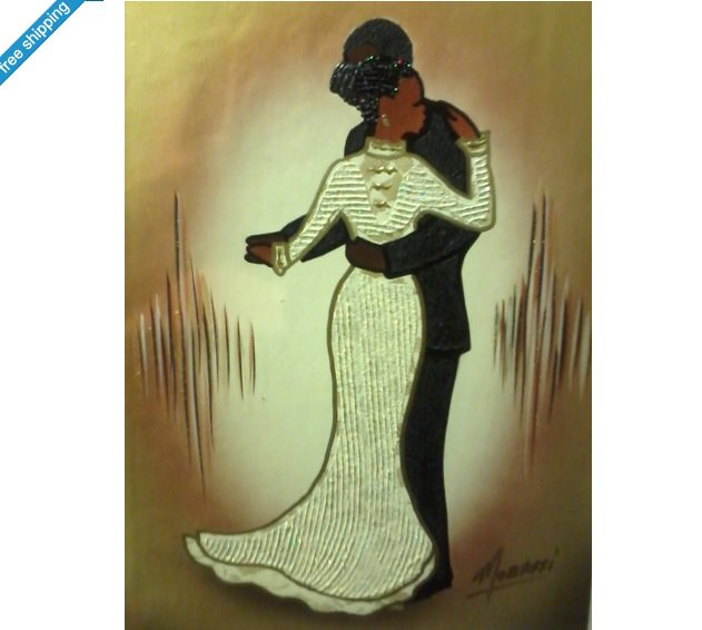 RAISED PAINTING ON CANVAS - "ROMANTIC DANCING"
