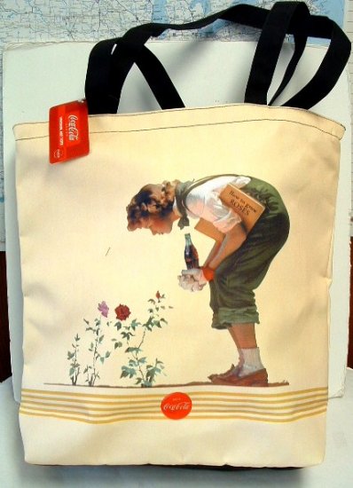 Coke Vintage Art Design Lg Tote Bag - New w/Tags