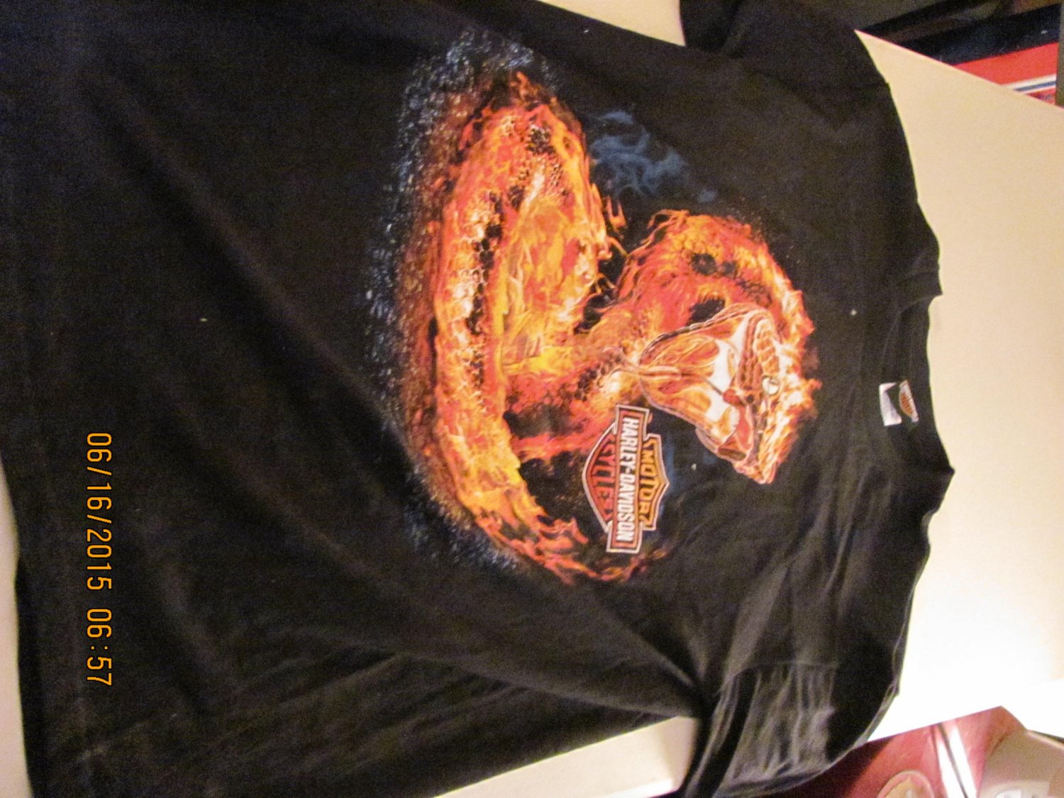 Men's Harley Davidson flaming cobra large T-shirt
