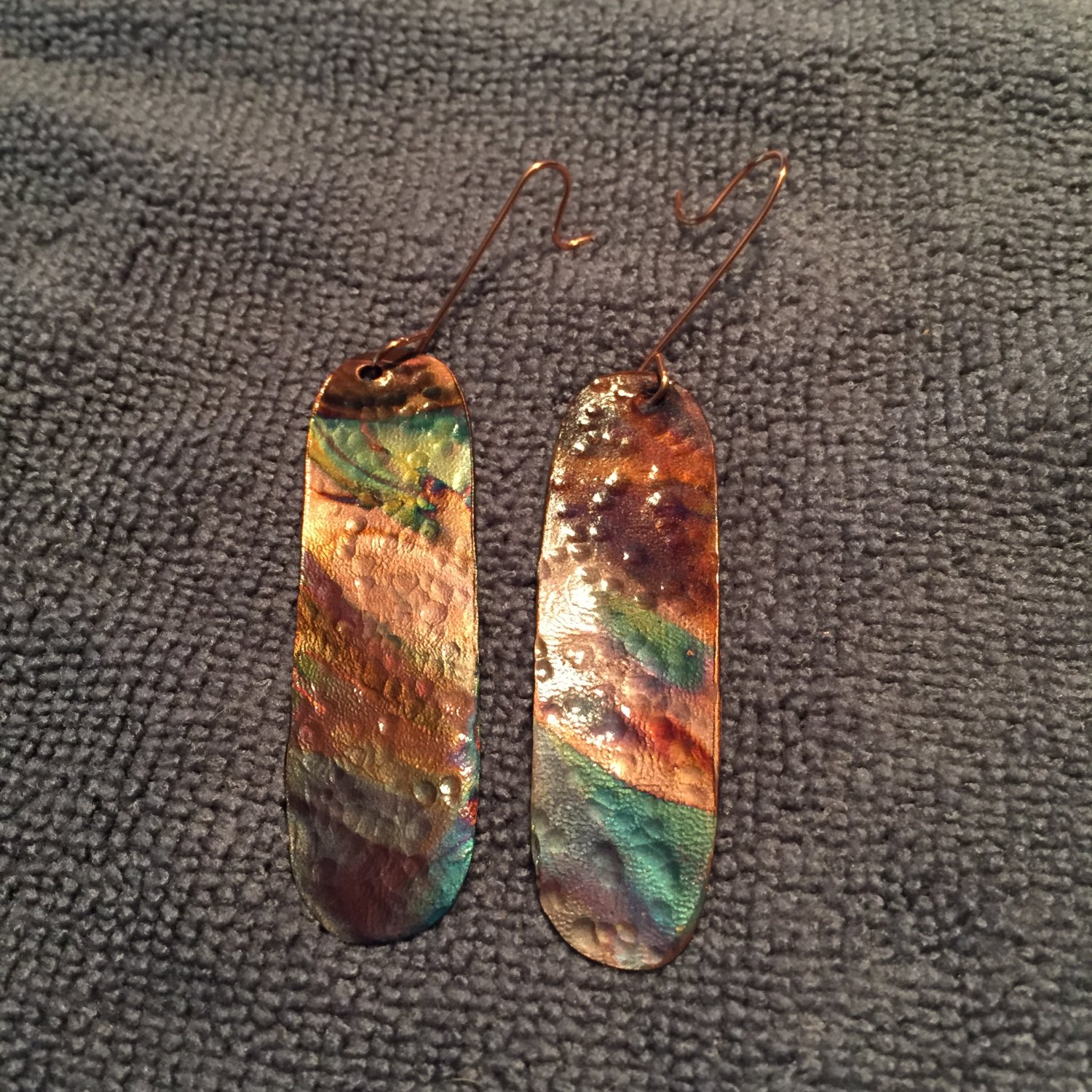 Copper Hand Crafted Flame Cored Earrings