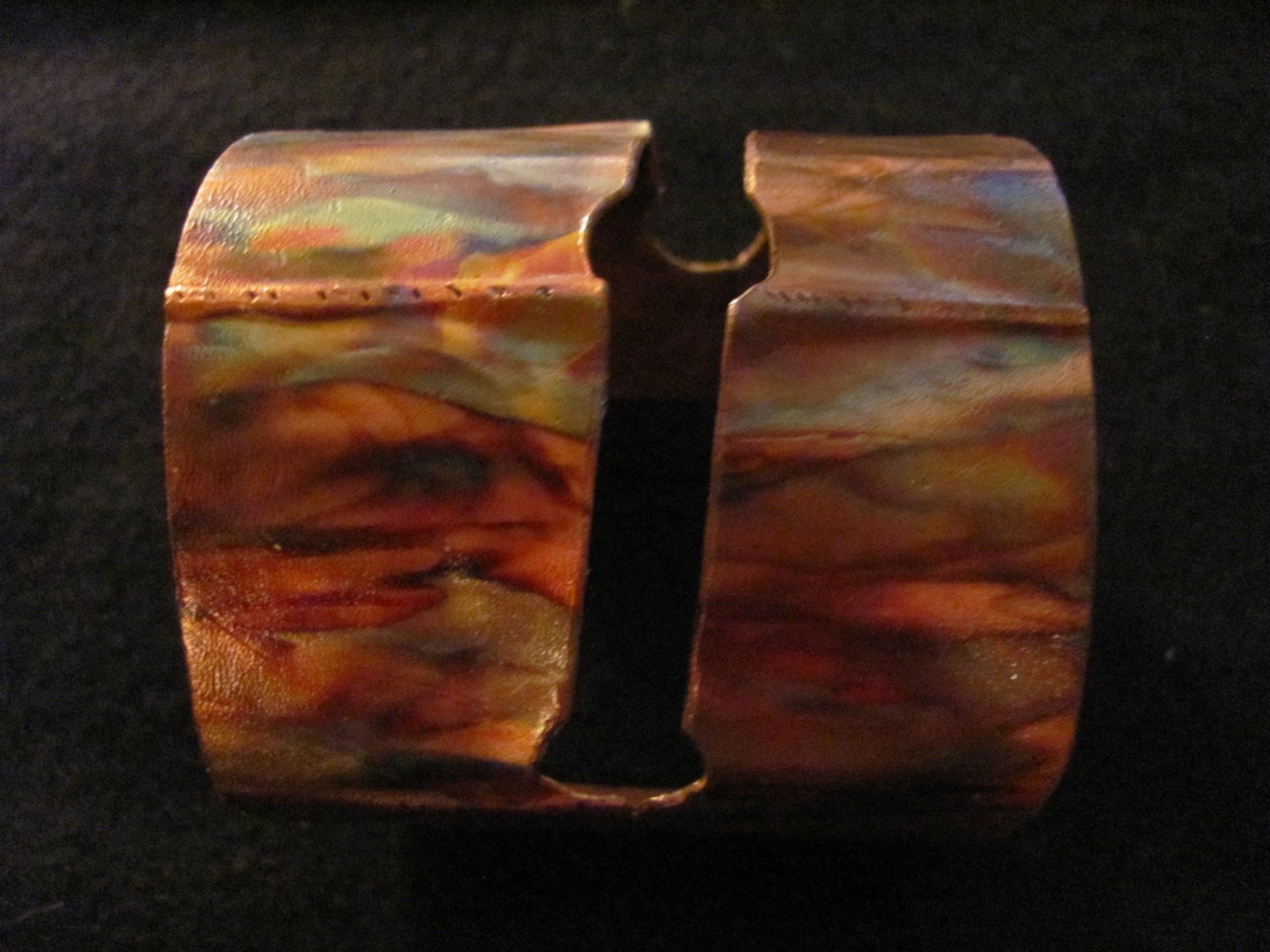 Copperworks Hand Crafted Flame Colored Copper Bracelet cuff