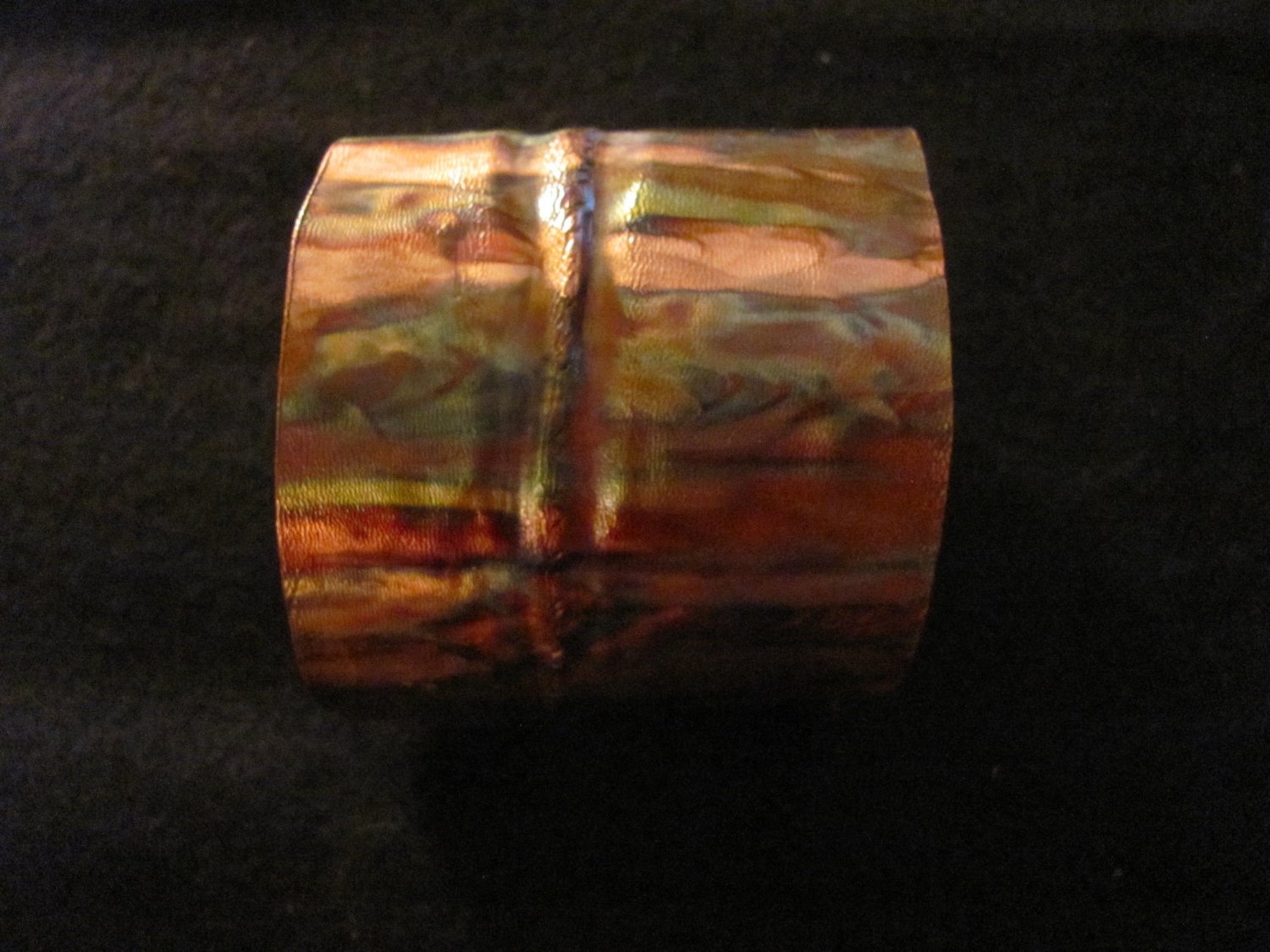 Copper Works Flamed Colored Folded Copper Bracelet Cuff
