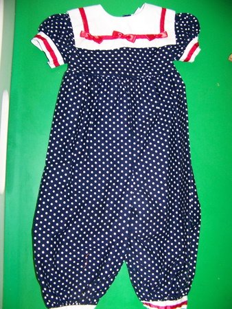 Bryan - Blue Polka Dot Romper