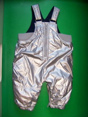 3-6 Baby GAP Fleece Lined Silver Overalls