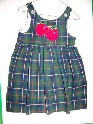 4T Kelly's Kids Plaid Apple Jumper