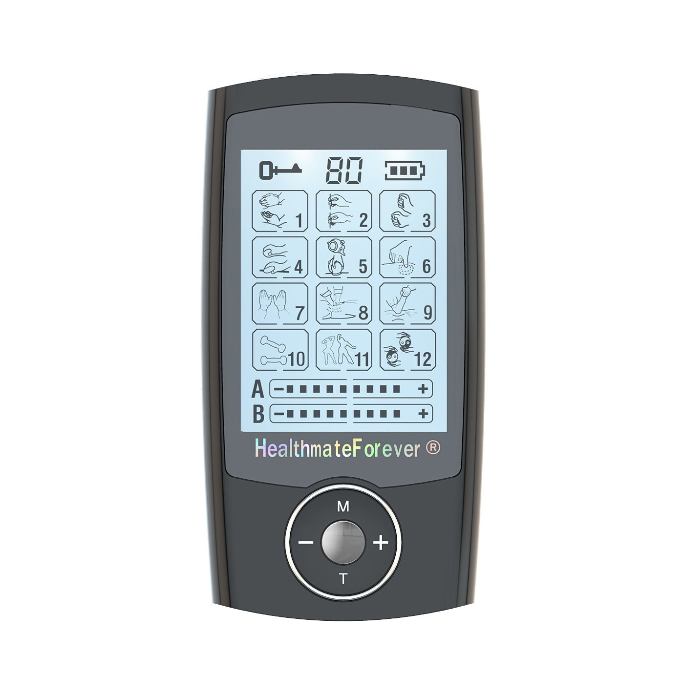 Pro12AB HealthmateForever TENS Unit Electrical Muscle Stimulator Black
