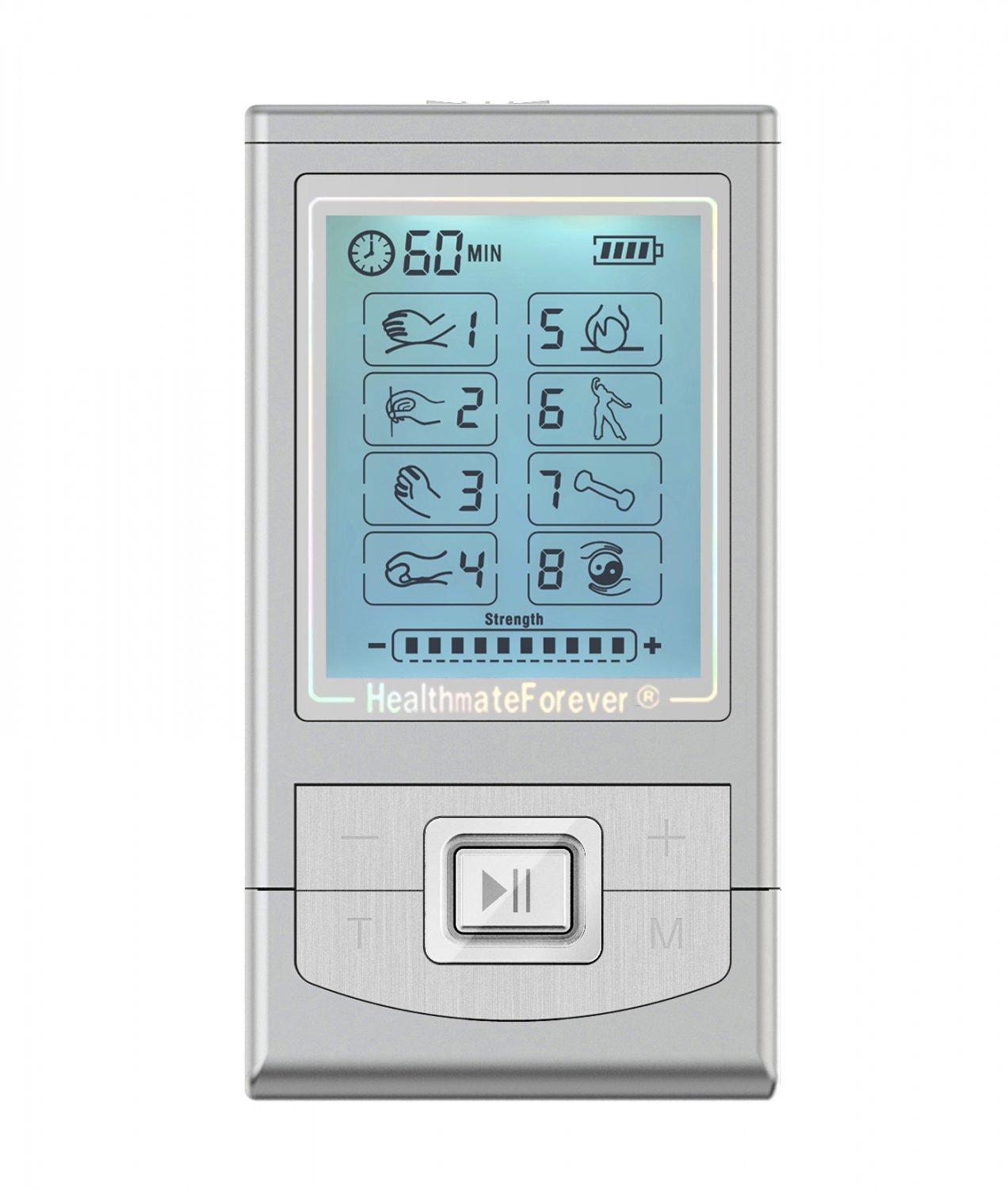 NK8GL HealthmateForever TENS Unit Electrical Muscle Stimulator Silver