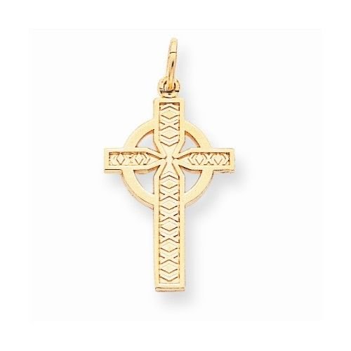 10K GOLD CELTIC CROSS CHARM / PENDANT (MEN/WOMEN) RELIGIOUS JESUS