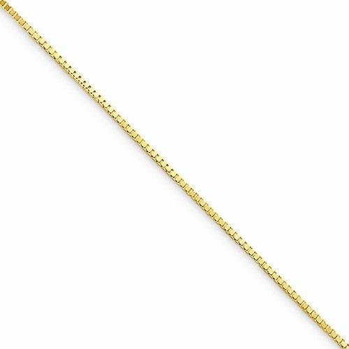 10K YELLOW GOLD THIN BOX LINK NECKLACE / PENDANT CHAIN 18" 0.7 mm 1.2 GRAMS