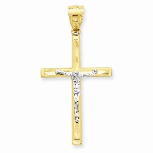 10K GOLD CRUCIFIX CROSS CHARM PENDANT (MEN/WOMEN) RELIGIOUS JESUS