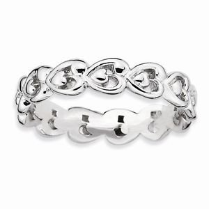 STERLING SILVER STACKABLE EXPRESSIONS POLISHED HEART BAND / RING - SIZE 6