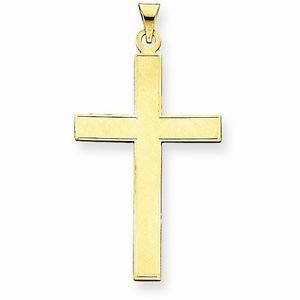 14K SOLID YELLOW GOLD TEXTURED CROSS CHARM / PENDANT- 2.6 GRAMS