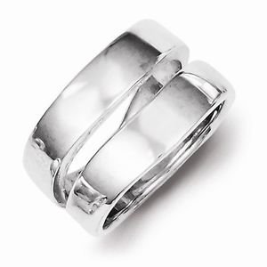 SOLID STERLING SILVER MODERN DUAL BAND / RING - SIZE 8
