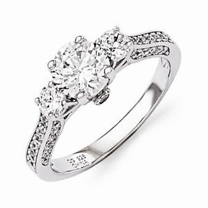 BRILLIANT EMBERS STERLING SILVER & CZ POLISHED RING- SIZE 7