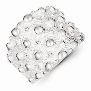 STERLING SILVER MODERN / CONTEMPORARY STUDDED RING -6mm WIDTH - SIZE 7