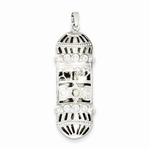 STERLING SILVER FANCY MEZUZAH / RELIGIOUS PENDANT CHARM - 3 GRAMS