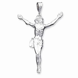 STERLING SILVER CORPUS CRUCIFIXION JESUS / RELIGIOUS PENDANT CHARM - 14 GRAMS