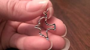 10K YELLOW GOLD DIAMOND-CUT DOVE BIRD CHARM / PENDANT - 0.6 GM - 1"