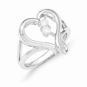 SENTIMENTAL EXPRESSIONS STERLING SILVER PURE IN SPIRIT CZ HEART RING - SIZE 8