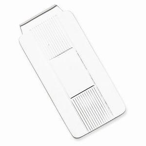 SOLID STERLING SILVER STRIPE DESIGN MONEY CLIP - 19 GRAMS