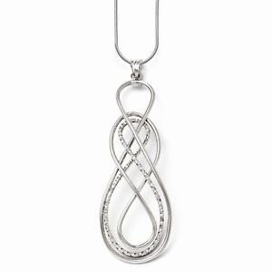 14K WHITE GOLD LESLIE'S FANCY TWISTED INFINITY CHARM / PENDANT- 1.6 GRAMS