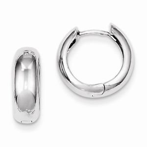 SMALL STERLING SILVER HINGED HUGGIE HOOP EARRINGS / HUGGIE HOOPS - 2.8 GRAMS