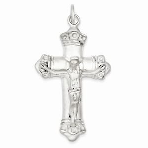 STERLING SILVER CROSS CRUCIFIX CHARM / PENDANT - 15.6 GRAMS