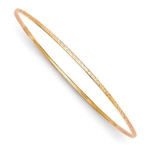 14K ROSE GOLD DIAMOND-CUT HOLLOW 1.5MM SLIP-ON BANGLE BRACELET