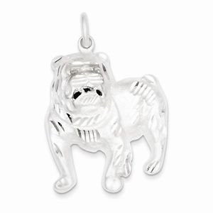 STERLING SILVER ENGISH BULLDOG / BULL DOG PENDANT / CHARM - 11.5 GRAMS