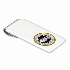 SOLID STERLING SILVER U.S. AIR FORCE THEME MONEY CLIP - 19.5 GRAMS
