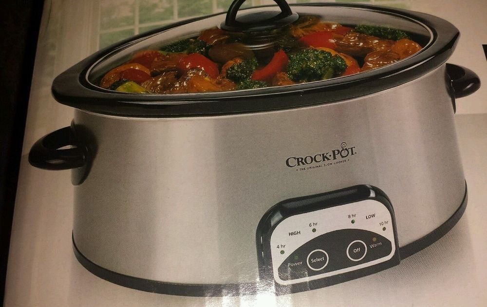 Crock Pot Programmable 4-Quart Digital Slow Cooker, Silver - SCCPVP400-S
