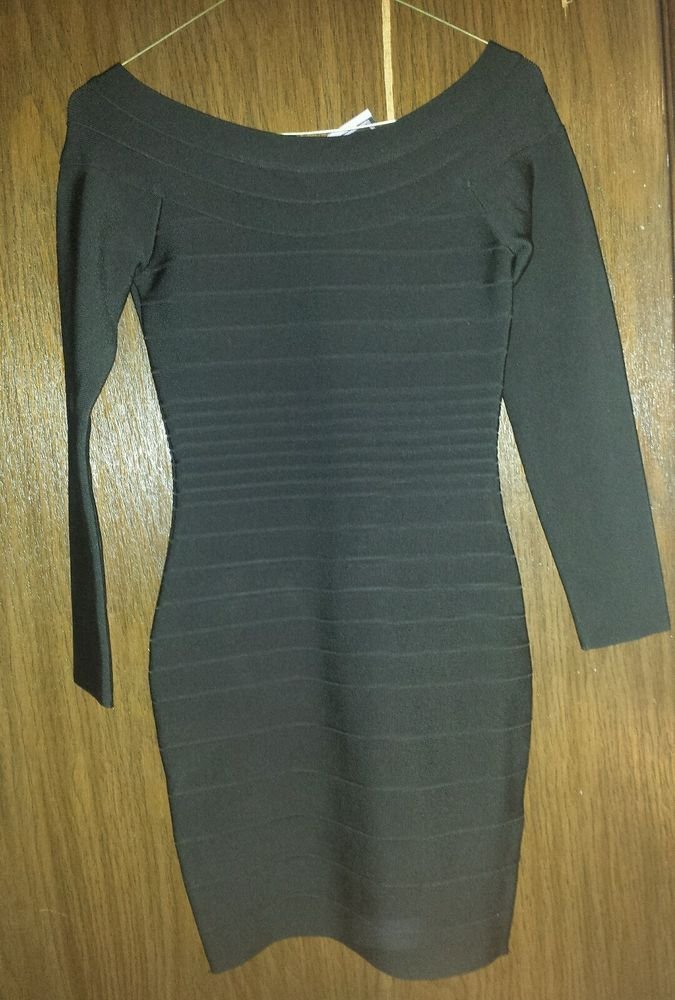 Herve Leger knit dress HRT6C667-026 W18 Black Authentic