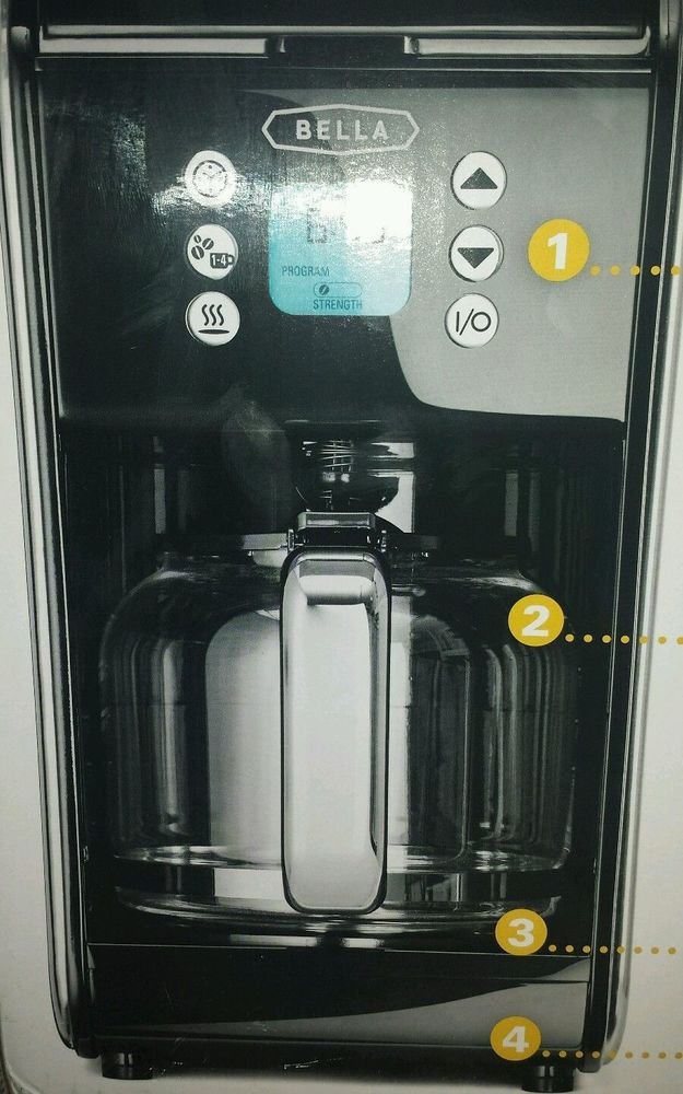 Bella Dots Collection 2.0 Programmable 12 Coffee Maker with Glass Carafe Black
