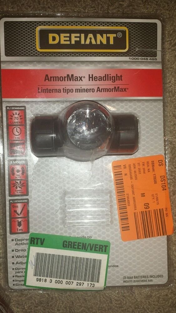 Defiant 3.43 in. Armormax Headlight Forehead Flashlight 809-3712-D LED