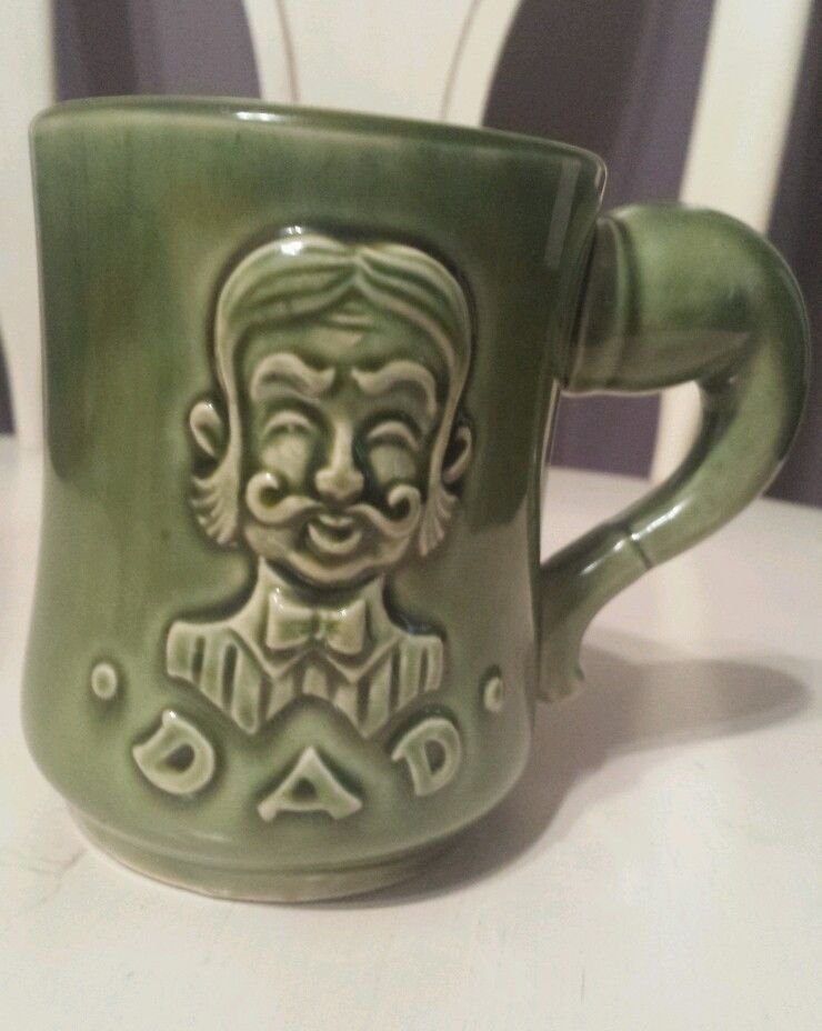 Vintage coffee cup mug green dad Japanese : Vintage coffee mugs