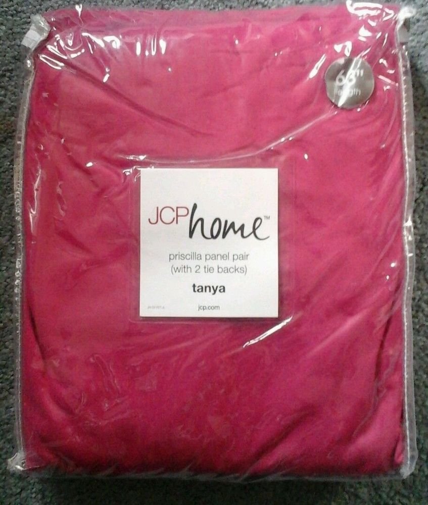 JCP Penny priscilla Panel curtains w/tie backs Exotic Pink- New in Package Tanya