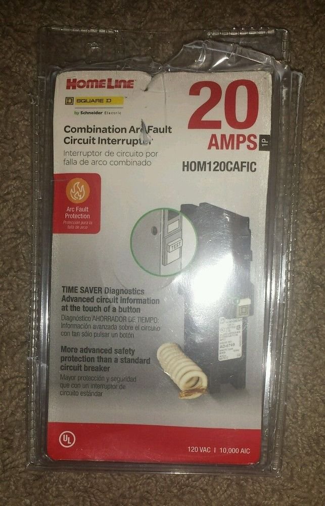 Square D Homeline and Homeline 20A Combo Arc Fault Breaker HOM120CAFIC 20 AMPS
