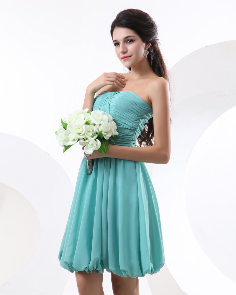 A-line Strapless Chiffon Bridesmaid Dress