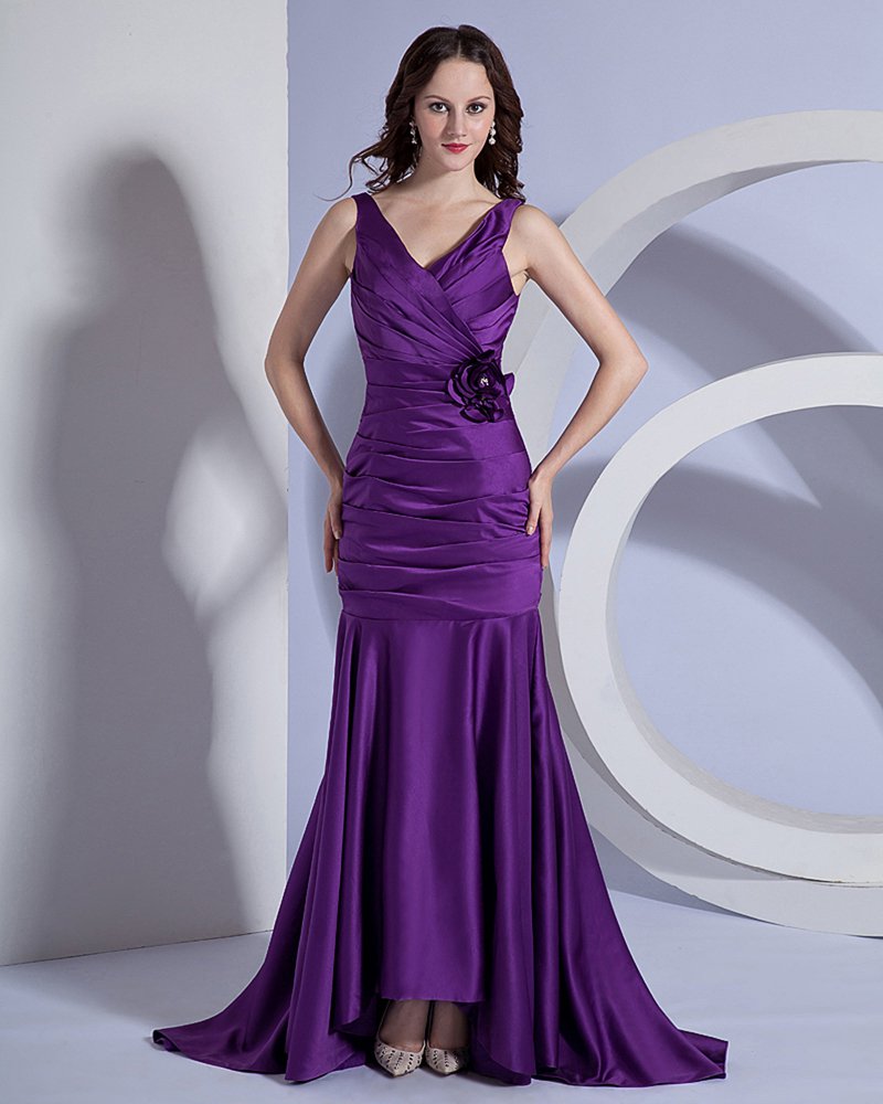 Mermaid V-Neck Taffeta Floor Length Bridesmaid Dress