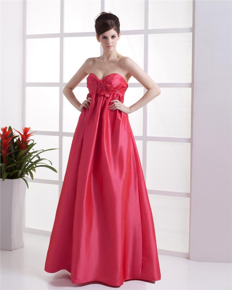 Empire Sweetheart Floor-length Taffeta Bridesmaid Dress