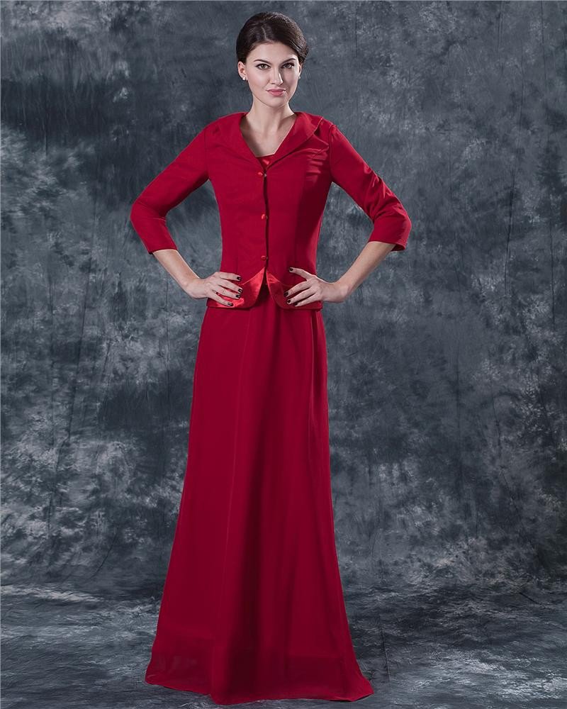 Jewel Floor Length Satin Mothers of Bride Special Guests Dress